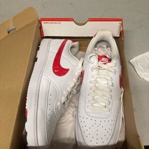 Nike Court Vision Low White Red Camo Men’s Size 11.5 DM7588-100 with Box